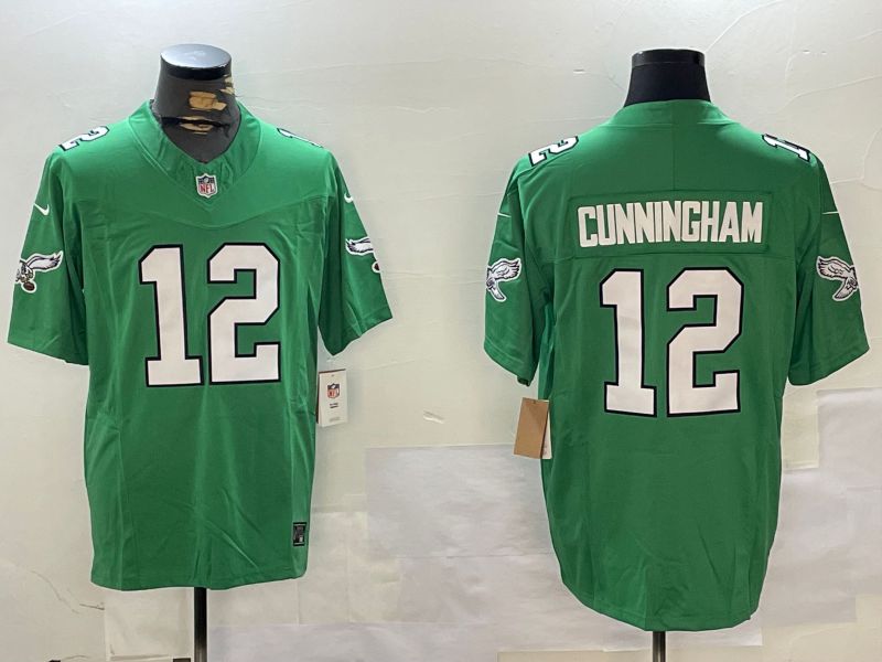 Men Philadelphia Eagles #12 Cunningham Green Throwback 2024 Nike Vapor Limited NFL Jersey style 1->philadelphia eagles->NFL Jersey